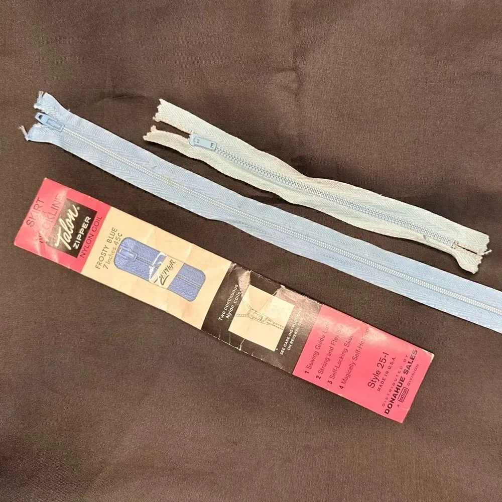 Vintage Selection of various colored Zips for Dressmaking/Tayloring
